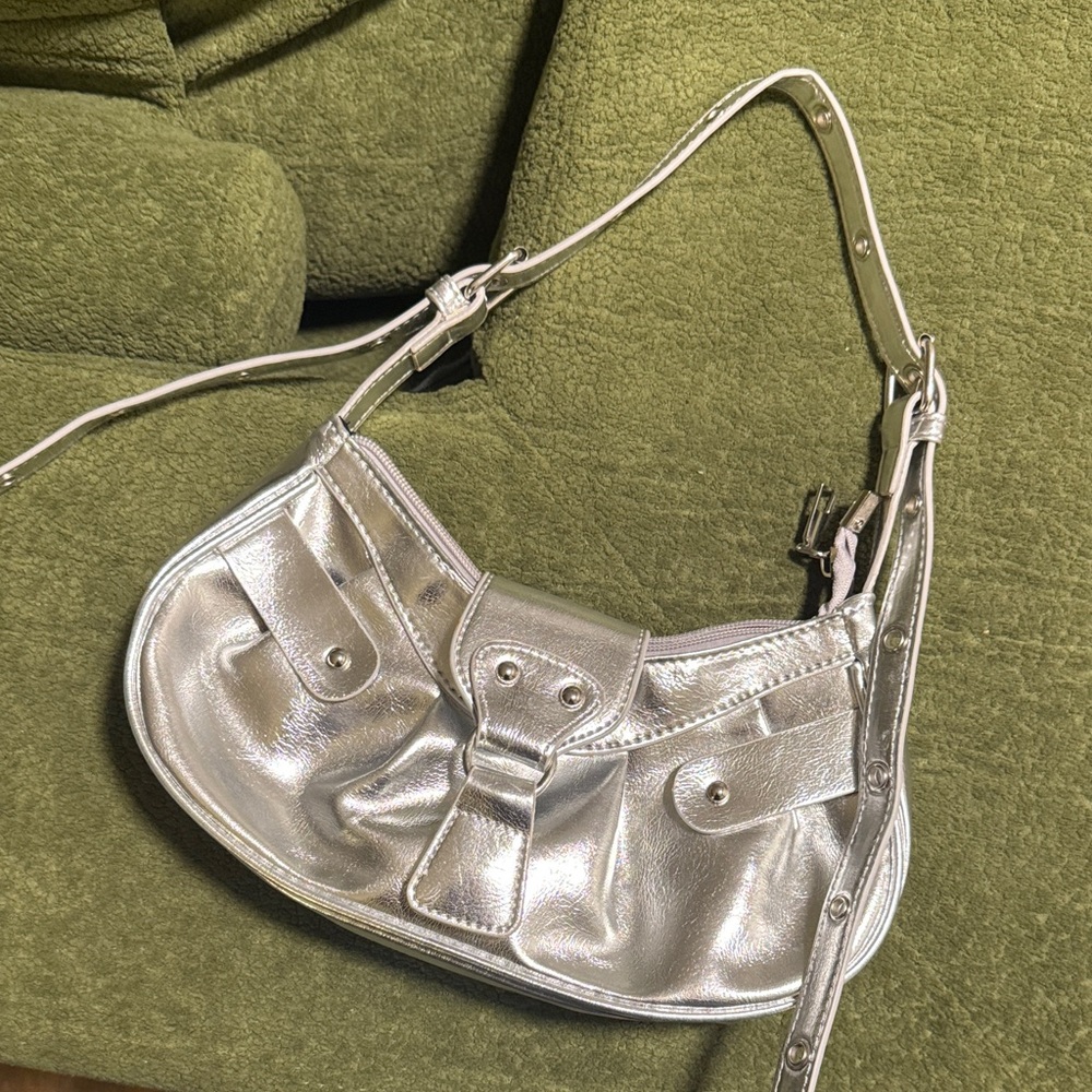 Silver Women's Shoulder Bag